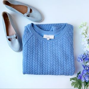 Loft Periwinkle Cable Knit Sweater (M)